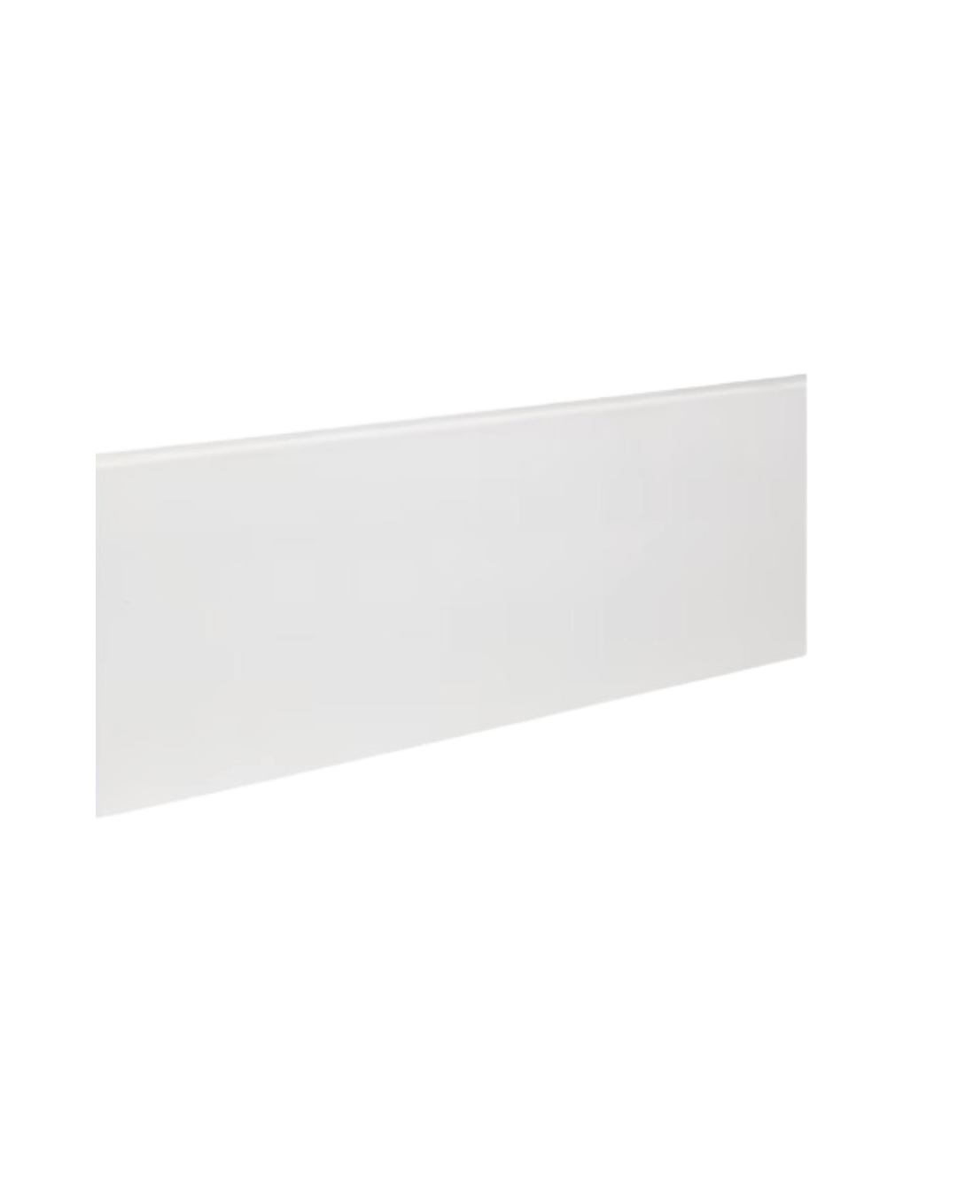 Sleek, white baseboard trim with a clean and minimalist profile, ideal for finishing contemporary or transitional interior spaces.