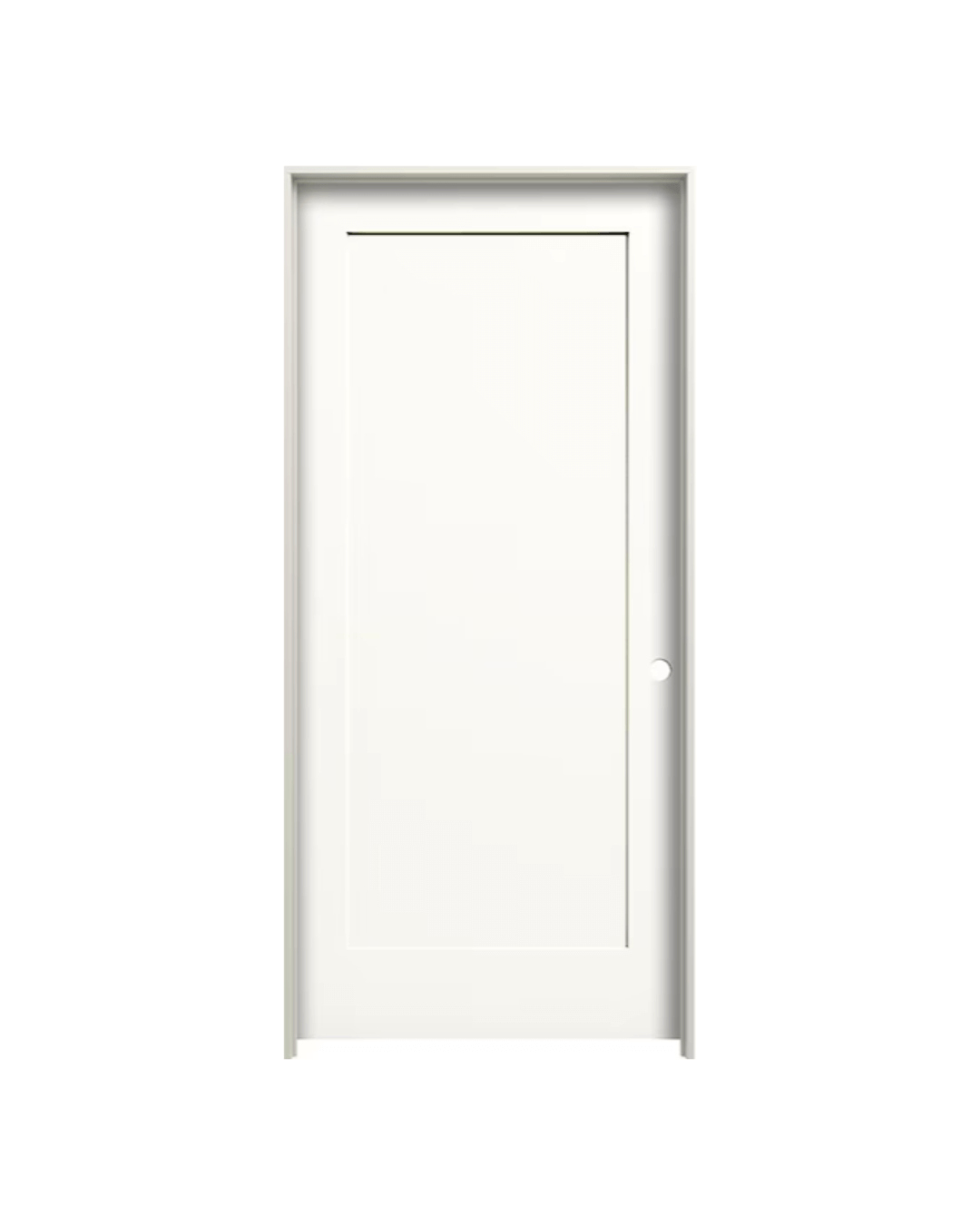White single-panel interior door with clean, minimalist lines.