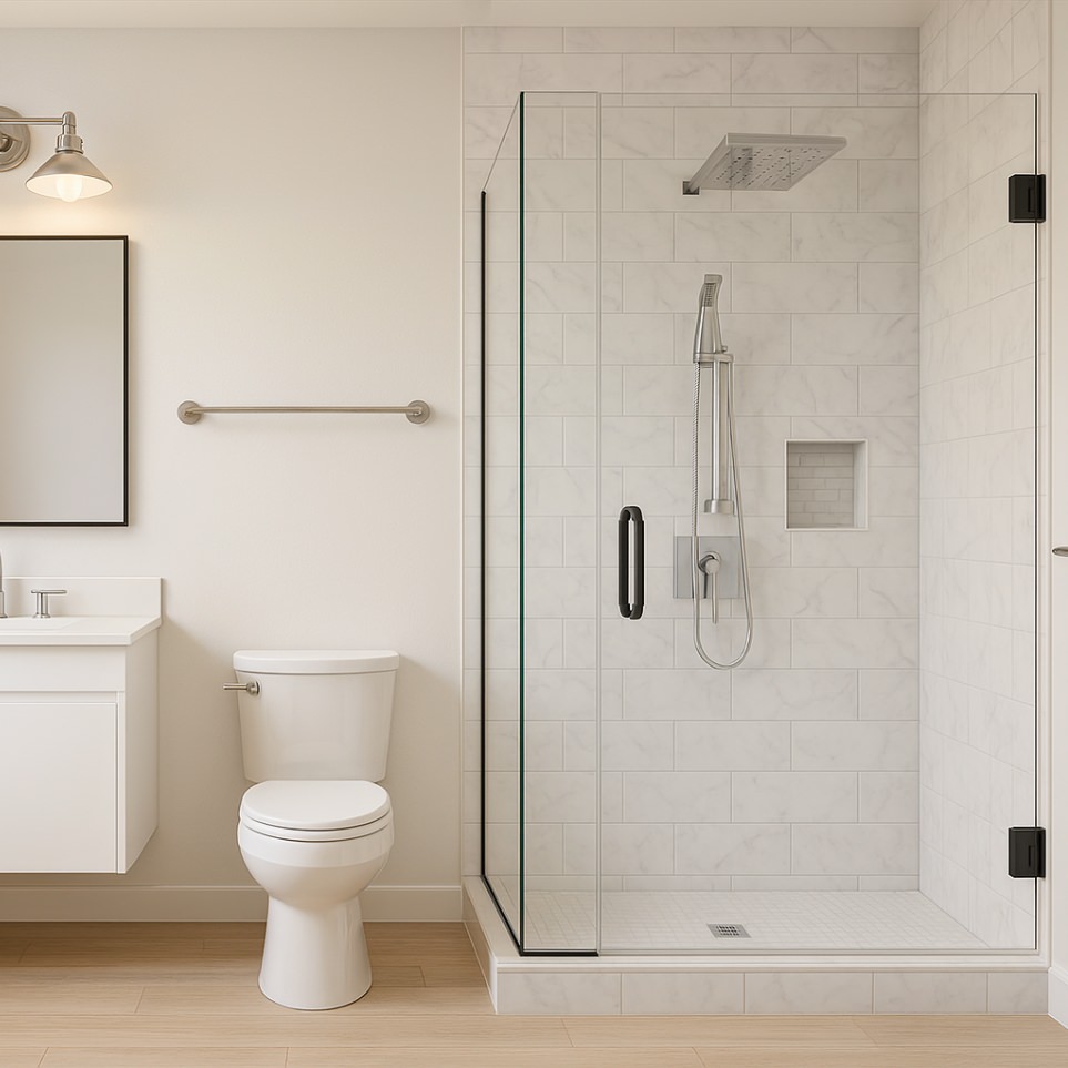 Stylish and functional full bathroom showcased in the 1200 sq ft ADU plans, ensuring comfortable living for families or renters in a 3-bedroom, 2-bath unit.
