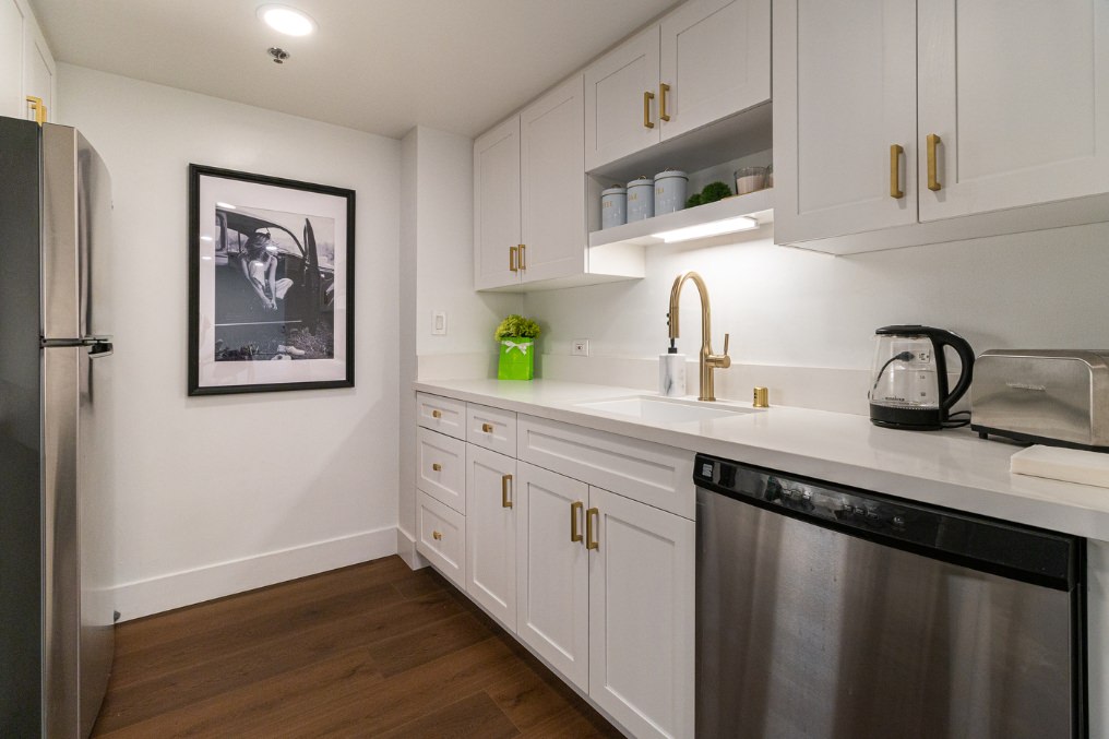 Bright White Kitchen with Premium Finishes in San Diego ADU