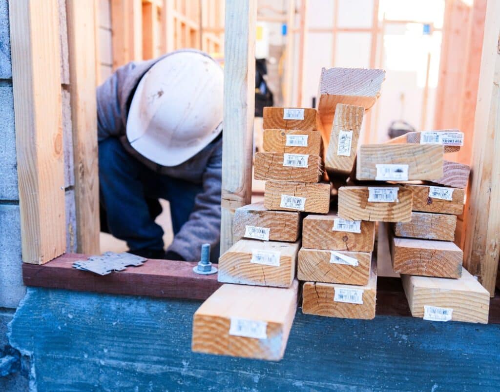 Construction of an ADU framing in California, demonstrating compliance with local building codes and permitting requirements.