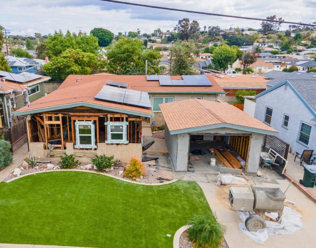 Converted garage ADU with updated insulation and functional layout.