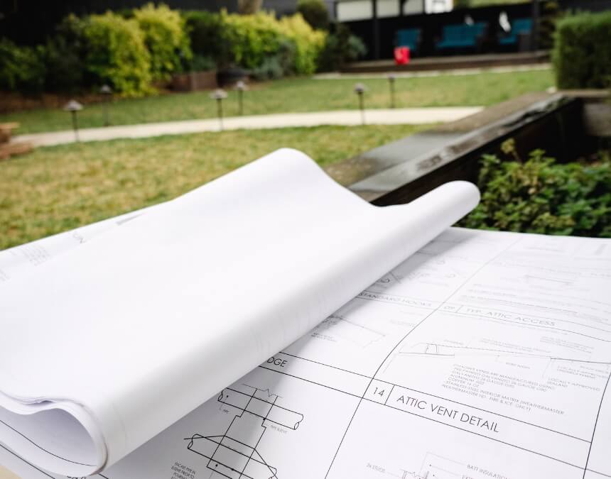 Blueprint on site, types of septic systems for ADUs