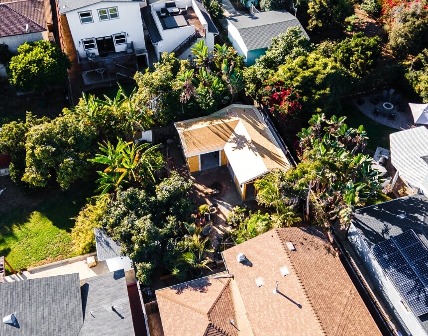 Is SB9 Still Legal After the LA Lawsuit – aerial neighborhood showcasing dense residential development.