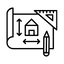 Icon depicting allowed building dimensions – Size & Height