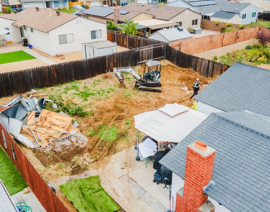 Common Challenges and Solutions – ADU site preparation with excavation and grading in progress.