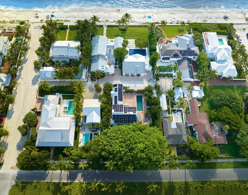 Environmental Considerations image showing blufftop and beachfront homes subject to stricter environmental reviews.