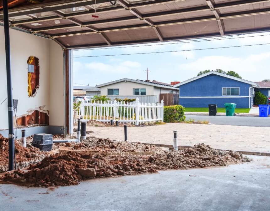 Front yard of a San Diego home showing landscaping and grading relevant to understanding sitework costs.