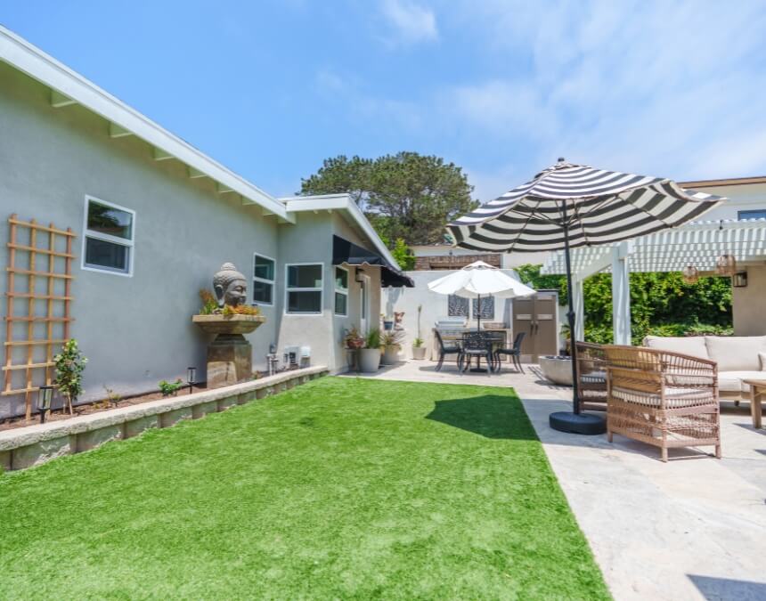 Aerial view of residential neighborhood illustrating what an ADU is and how it fits legally on single-family lots.