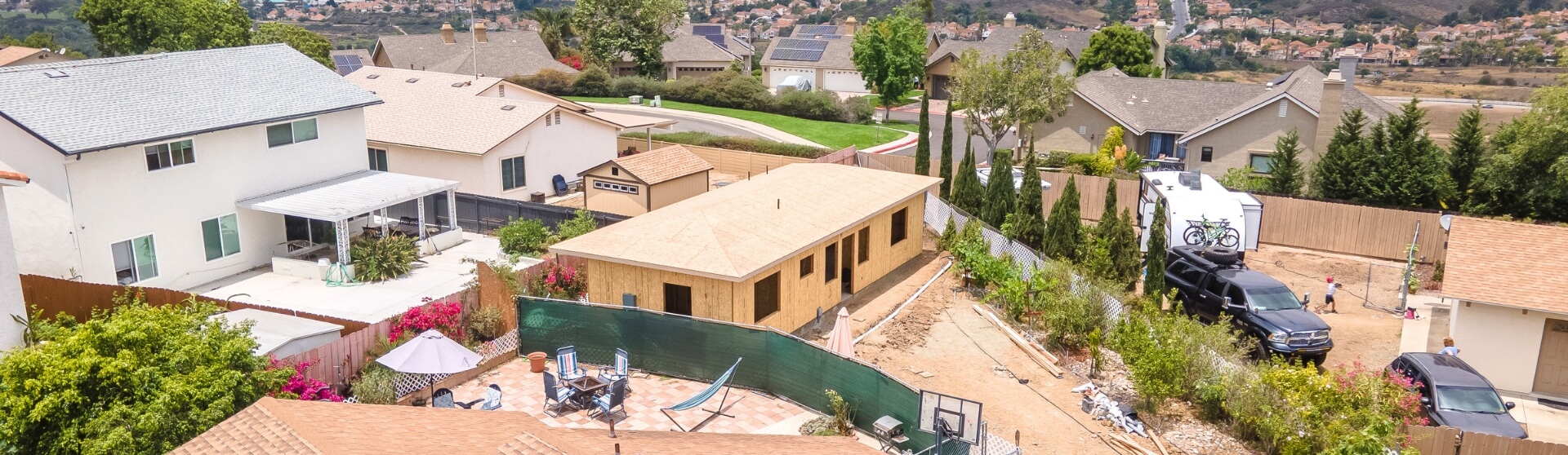 Aerial view of ADU site preparation in San Diego backyard – When Should You Build an ADU in San Diego