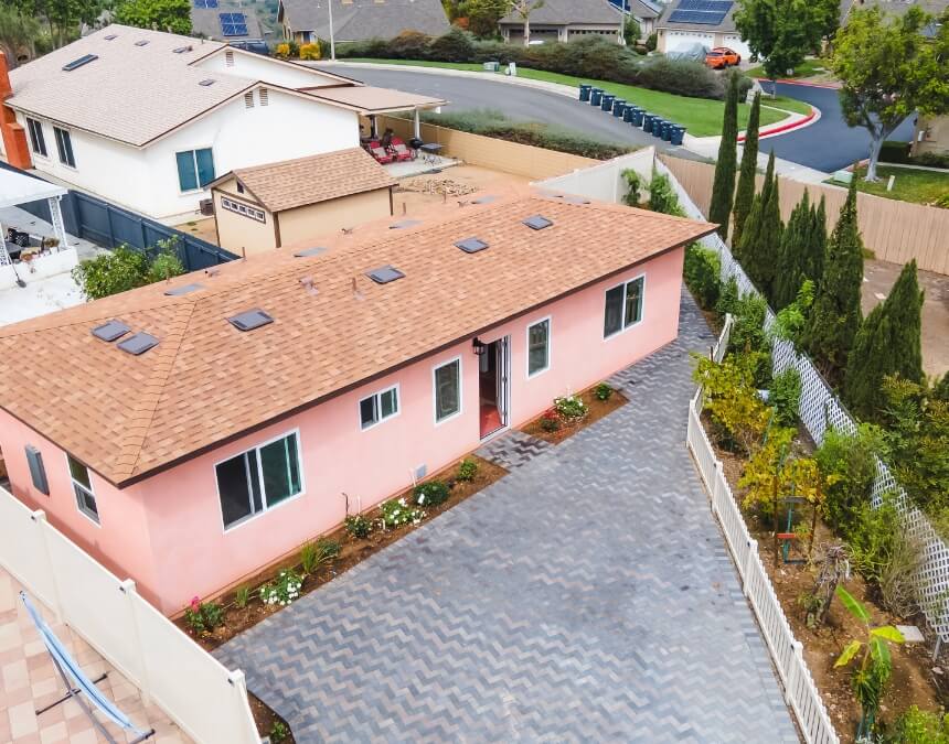 Types of Surveys for ADU Projects – completed backyard ADU illustrating why boundary, topographic, and verification surveys guide layout and compliance.