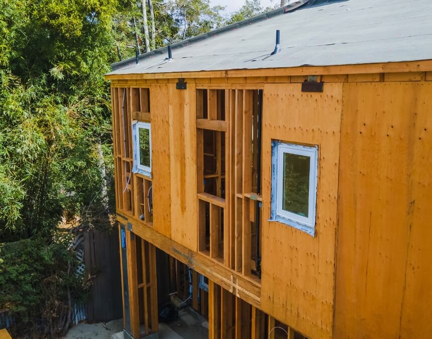 Conclusion image depicting a newly built ADU structure illustrating the finished form of a compliant stacked or two-story ADU.