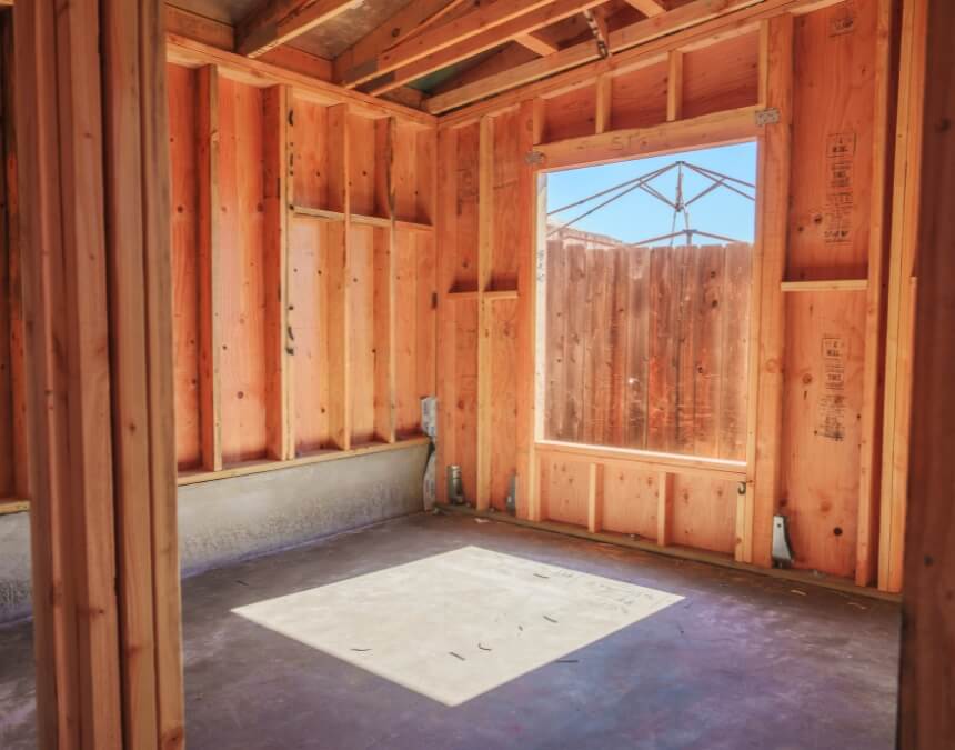 Conclusion – ADU interior framing and window opening during construction, reinforcing expected costs for San Diego homeowners.