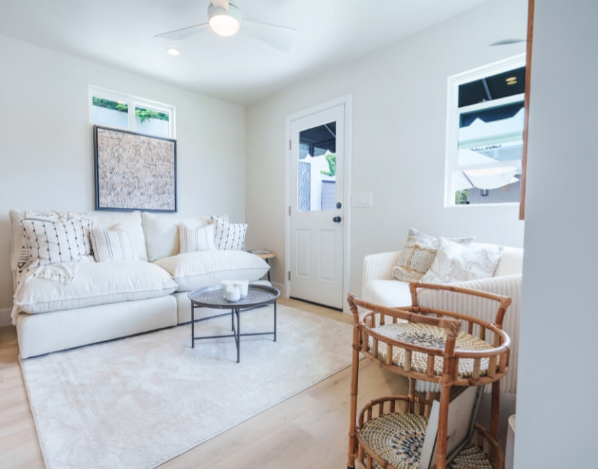 Do ADUs Increase Property Value – bright finished ADU interior living space that supports higher appraisal value and flexible use.