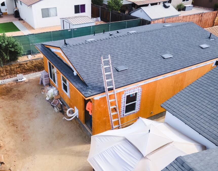 Financial and Emotional Considerations image showing a California neighborhood with multiple homes and ADUs, illustrating multigenerational living patterns.