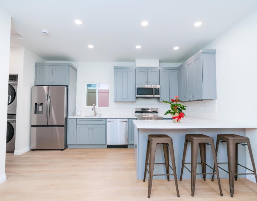 Modern ADU kitchen interior used to illustrate How Does a Cash-Out Refinance Work for an ADU and the improvements refinances typically fund.