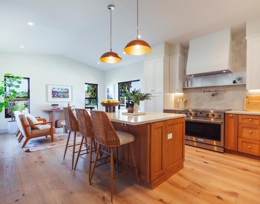 Finished kitchen and living space demonstrating the rental and resale value potential of a stacked ADU.