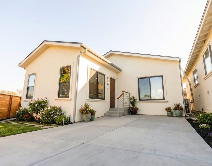 Understanding Accessory Dwelling Units (ADUs) showing a newly framed ADU interior during early construction, illustrating how separate living spaces are created on a single property.