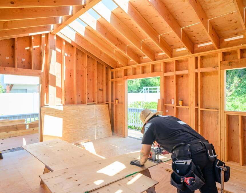 Phase 2 estimating hard costs during ADU construction including framing, labor, and materials in California