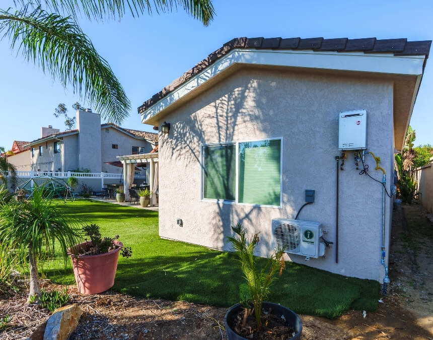 The Seven Principles of Universal Design A Comprehensive Framework for Inclusive ADUs illustrated by an exterior backyard ADU with step-free access