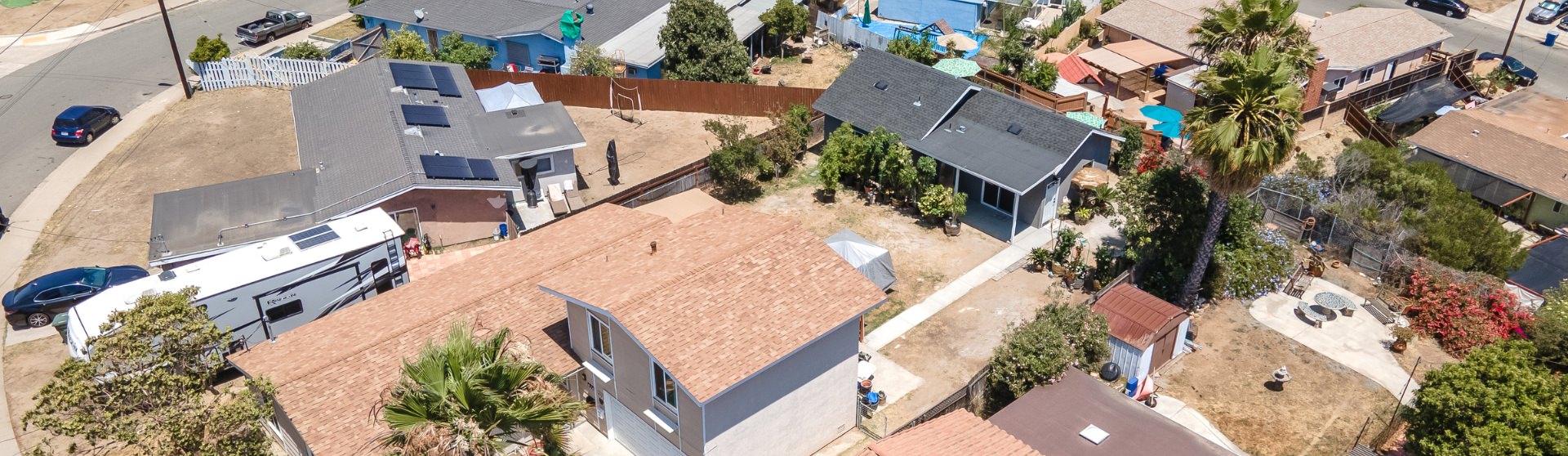 Drone shot of an ADU and primary dwelling