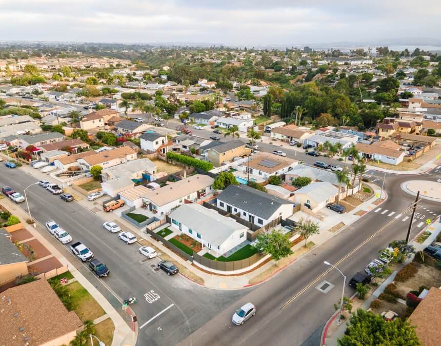 Planning to Completion Step by Step Overview aerial view of completed ADU project showing layout and property integration