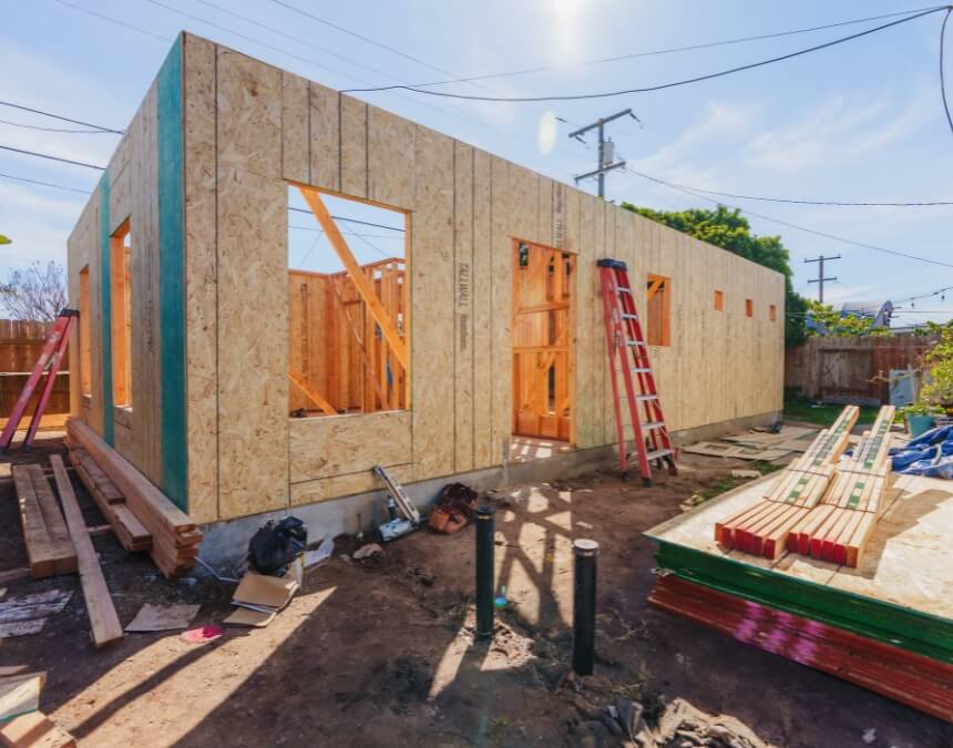 Detached ADU under construction for San Diego investment property project